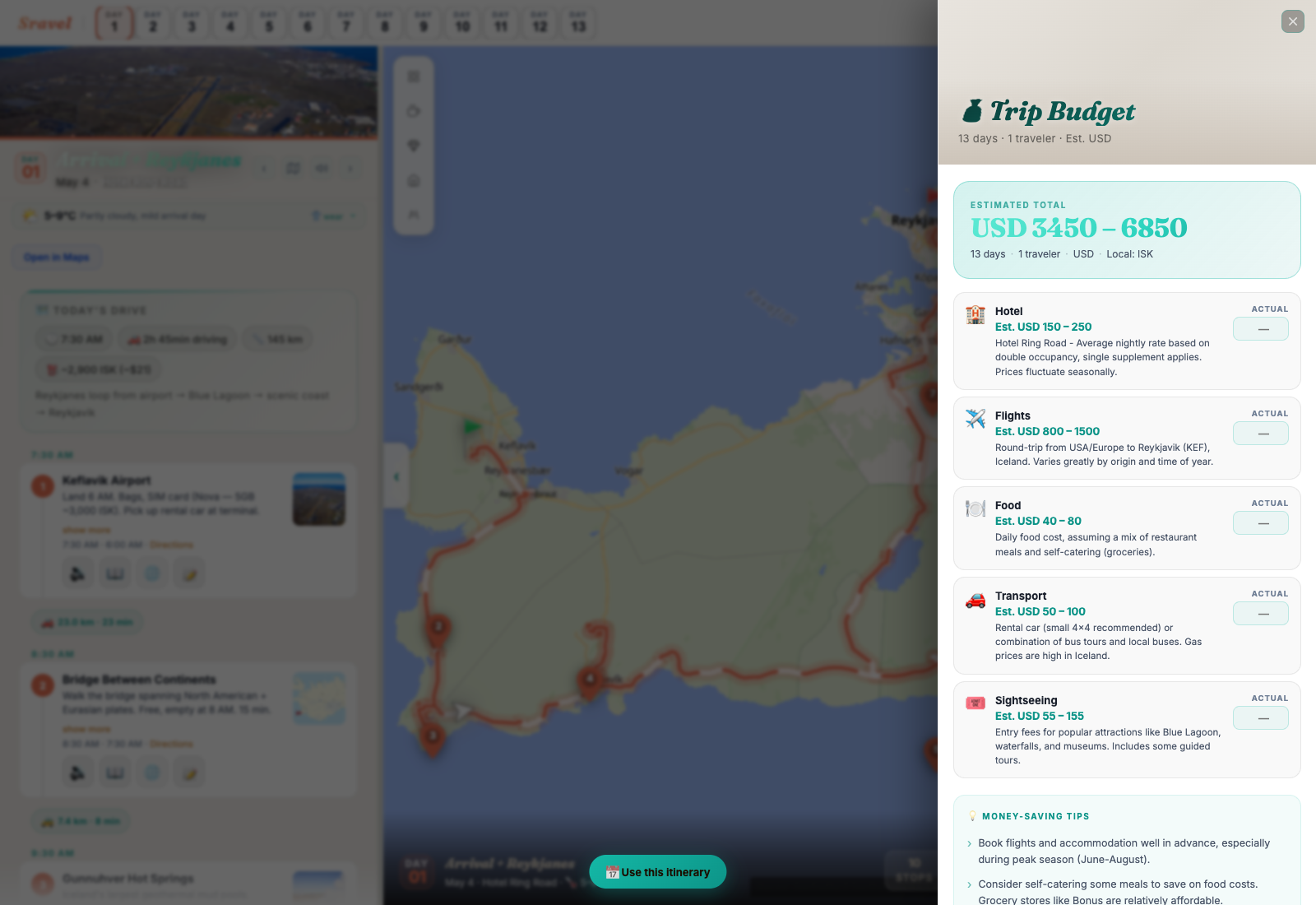 Splits dinner across four currencies, automatically.